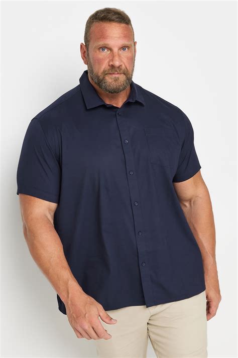 BadRhino Big & Tall Navy Blue Short Sleeve Shirt | BadRhino