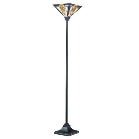 Lark Manor™ Allionna 71" Mission-Stained Glass Torchiere Floor Lamp ...