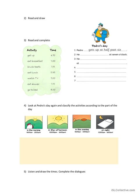 What time is it? audio activity: English ESL worksheets pdf & doc