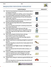 Inequalities Word Problems 的图像结果