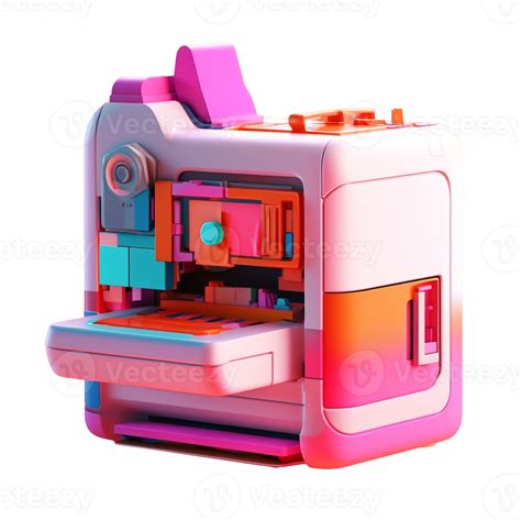 printer in 3D style trending color palette with 23886815 PNG