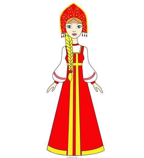 Рисунок русский народный костюм - 71 фото