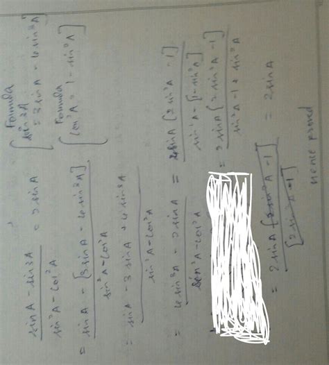 proved that (sinA-sin3A)/sin^2A-cos^2A=2sinA - Brainly.in