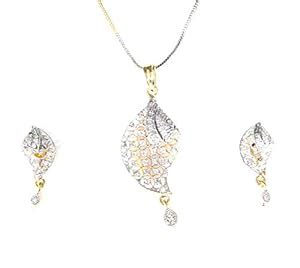 Sitaara Jewels American Diamond & Gold Alloy Necklace Set For Women ...