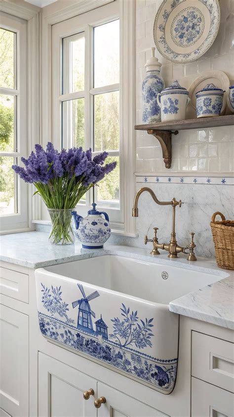 19 Beautiful Blue and White Kitchen Ideas | White kitchen decor, Home ...
