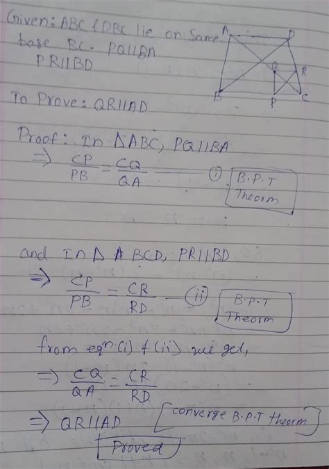 In Figure, two triangles ABC and DBC lie on the same side of base BC.P ...