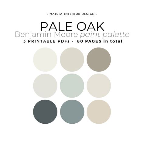 PALE OAK Benjamin Moore Color Palette Pale Oak Color Palette - Etsy