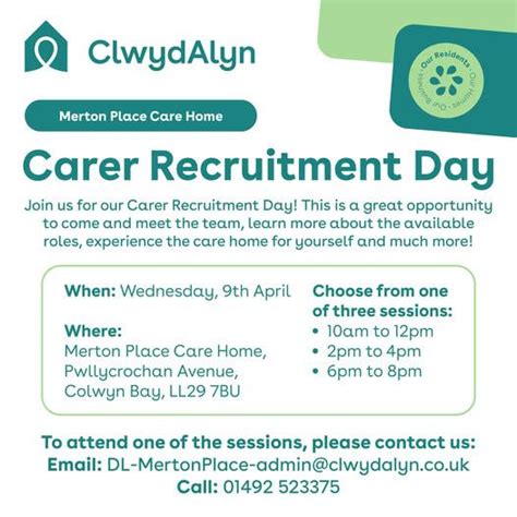 Carer Recruitment Day at Merton Place, Merton Place, Pwllycrochan ...