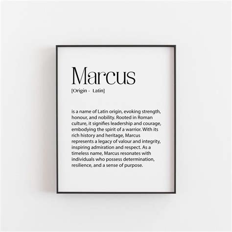 Marcus Name Meaning Print, Baby Shower Keepsake, Personalized Nursery ...