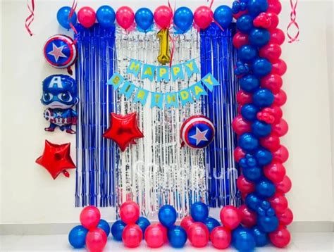 Caption America Theme Decoration For Kids Birthday Decoration