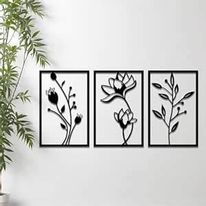 Amazon Brand - Solimo Pre-Laminated Pine Wood Flower Wall Art | Laser ...