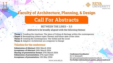 CALL FOR ABSTRACTS- BETWEEN THE LINES – 3.0 | REVA University