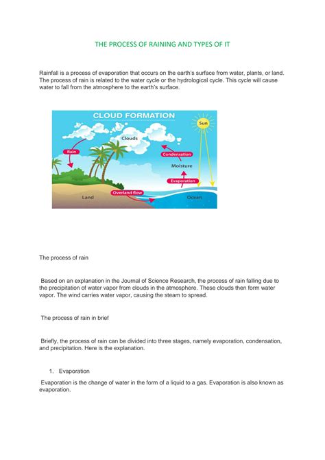 SOLUTION: The process of raining and types of it - Studypool
