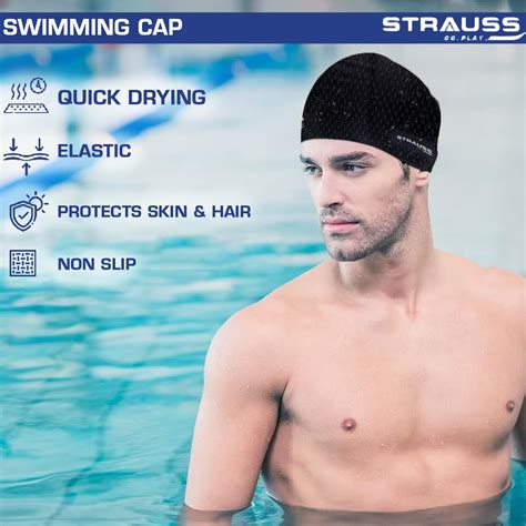 Strauss Latest Designed Swimming Cap | Keeps Hair Clean with Ear ...
