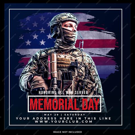 Premium PSD | Memorial day post design template