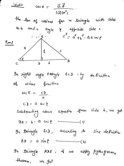 Image result for Vector Cosine Formula