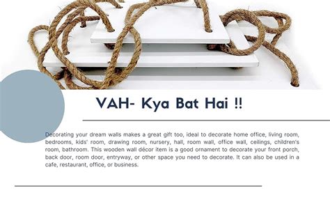 VAH- Kya Bat Hai !! Wood Hanging Shelf Bohemian Nordic Style Floating ...