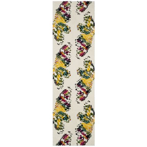 Safavieh Fiesta Shag Autumn Abstract Rug Cream/Multi 2'3" x 8' 8 ...