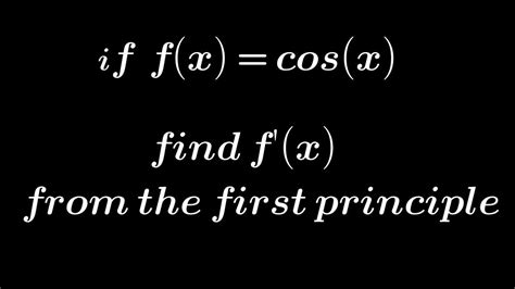 Image result for Differentiate Cos X From First Principles