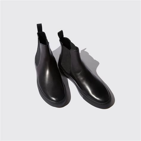 Black Leather Devin High Top Chelsea Sneaker Boots - AW24 – Costoso ...