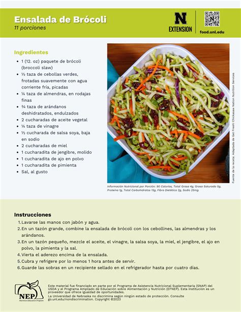 Handout - Broccoli - Spanish - Broccoli Slaw with Cranberries Recipe ...