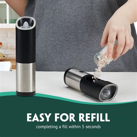 Buy Automatic Salt and Pepper Grinder Set - Kitexpert Gravity Electric ...