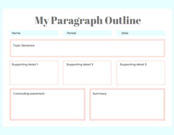 Paragraph Graphic Organizer by Messy Life Happy Heart | TpT