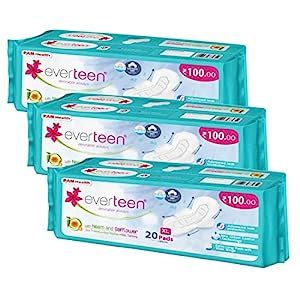 Buy everteen XL Dry Neem-Safflower Sanitary Pads for Women – 60 Pads ...