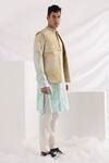Buy Multi Color Silk, Cotton Embroidery, Beads Marble Print Bundi Kurta ...