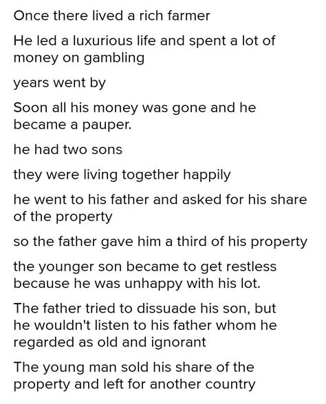 Q.1) Rearrange the sentence to frame a story 1 - man sold his share of ...