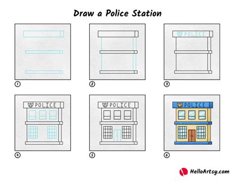 Draw a Police Station - HelloArtsy