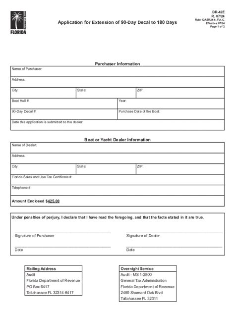 2024-2026 Form FL DR-42E - Blank Fillable Template | Fill Out, Print ...