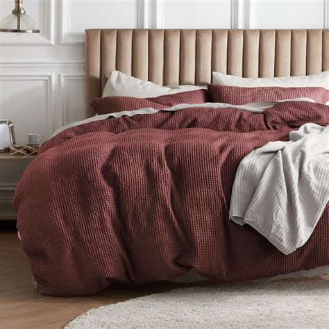 Amazon.com: Bedsure Cotton Duvet Cover King - 100% Cotton Waffle Weave ...