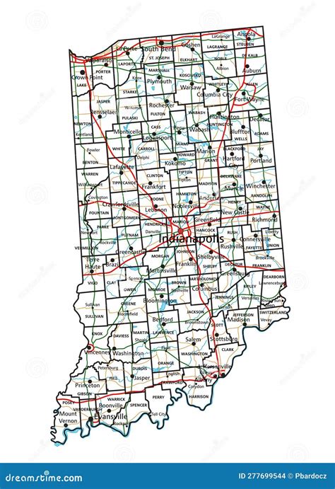 Highway map of indiana