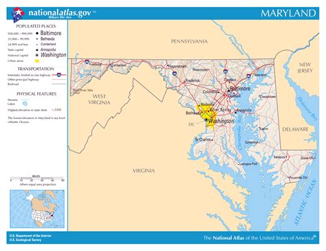 Large detailed map of Maryland state | Maryland state | USA | Maps of the USA | Maps collection ...