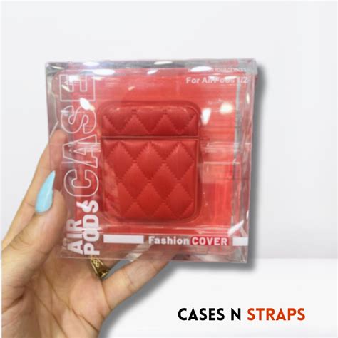 Premium Diamond Cut AirPod Case 1/2 (Red Color) – Cases N Straps
