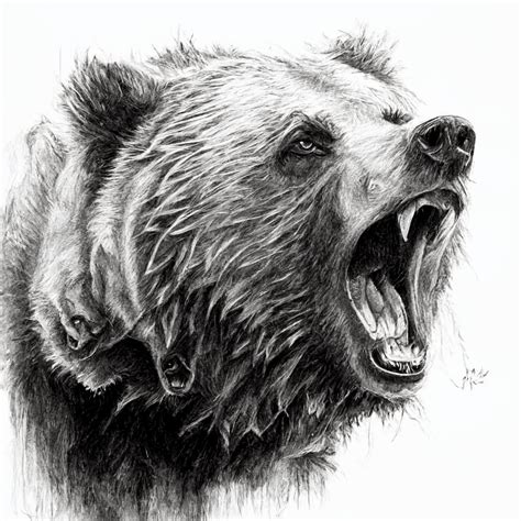 Roaring Bear Drawing