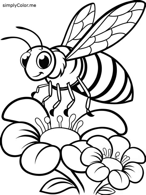 Bee coloring page, bold and easy | Arte della colla, Disegnare animali ...