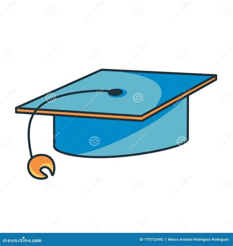 Cartoon Graduation Cap Icon Emoji Isolated Illustration Stock ...