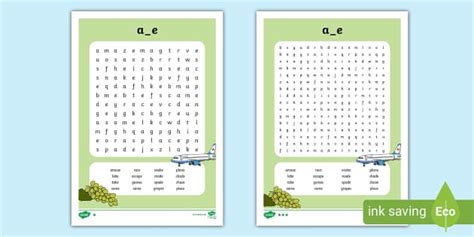 Split 'a_e' Digraph Differentiated Word Search