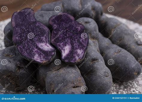 Colorful Belgian Purple or Black Truffle Potato Root Vegetable Stock ...