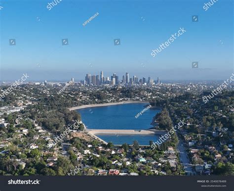 Aerial View Silver Lake Reservoir Downtown Stock Photo 2540076489 ...