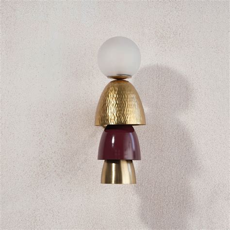 Buy Totem Burgundy Embossed Wall Lamp - Yaahvi by Nikita Bansal