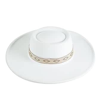 Buy Chokore Retro Concave Fedora Hat White at Amazon.in