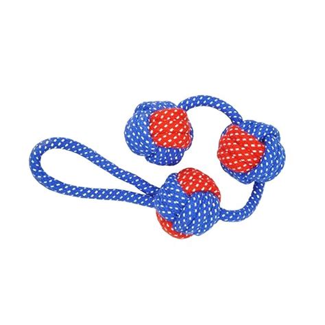 MAISY PAW Natural Dental Tug Ball with Cotton Knot Rope Dog Toy ...