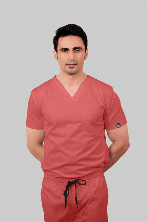 Stretchable (2Way) Male Peach V-Neck With Jogger Scrub Set – The Scrub Life