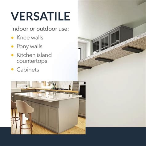 Buy Iron Supports Hidden Flat Countertop Bracket - Heavy Duty Straight ...