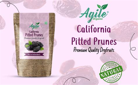 Agile Organic Premium California Pitted Dried Prunes 200 grams | High ...