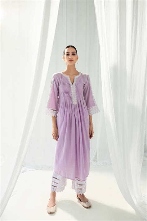 Iris Lavender Kurta Set – Roze