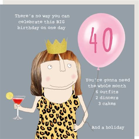 Funny 40th Birthday Card | Girl 40 Bday | Rosie Made A Thing